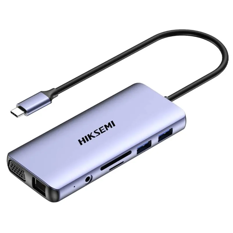 HUB USB Hiksemi Multifonctionnel Type-C 11 en 1 DS11 - Gris