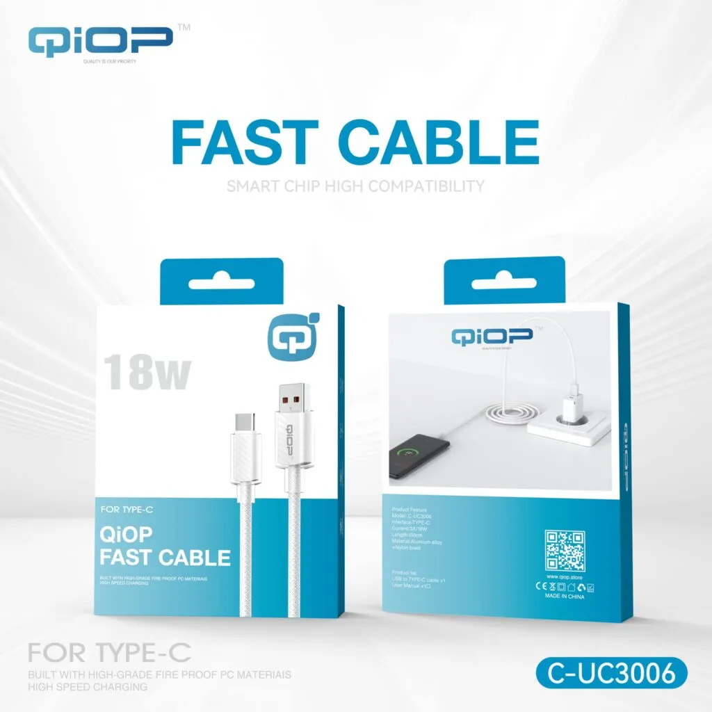 CABLE CHARGEUR TYPE C 18W QIOP C-UC3006