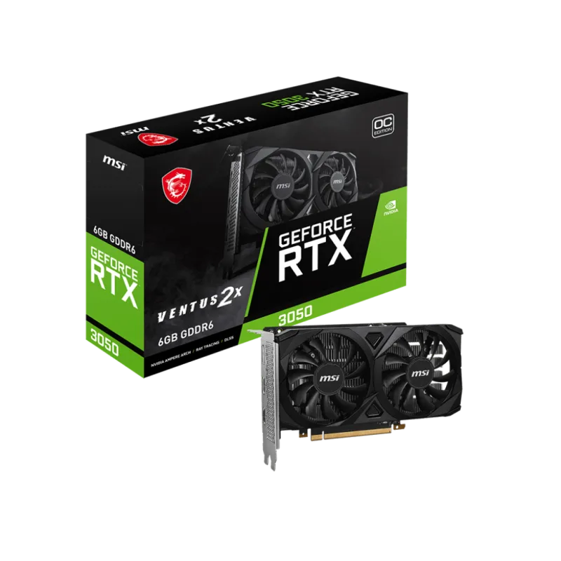 CARTE GRAPHIQUE MSI GeForce RTX 3050 VENTUS 2X 6G OC